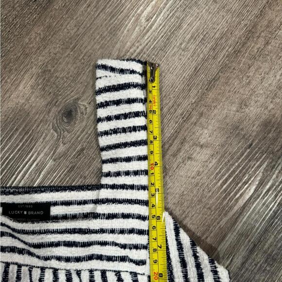 Lucky Brand Navy & White Striped Square Neck Sleeveless Tank Top- Size Medium - Picture 7 of 9